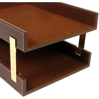 Dacasso Front Load Letter Tray With Gold Posts (A3220)