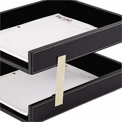 Dacasso Double Front Load Stacking Letter Tray (A1220)