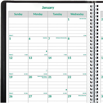 Blueline EcoLogix 14-Month Monthly Planner, 11" x 8-1/2" , English (CB435WBLK)