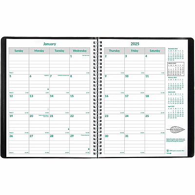Blueline EcoLogix 14-Month Monthly Planner, 11" x 8-1/2" , English (CB435WBLK)