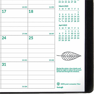 Blueline EcoLogix 14-Month Monthly Planner, 11" x 8-1/2" , English (CB435WBLK)