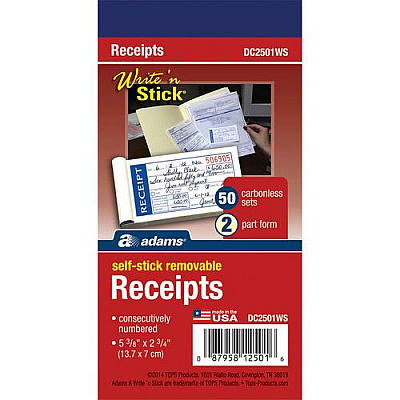 Adams Money/rent Receipt Books (ABFDC2501WS)