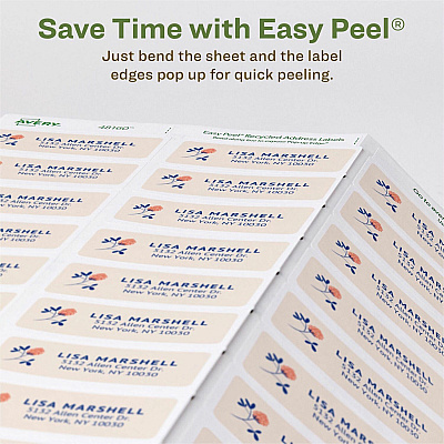 Avery Eco-Friendly Address Labels for Laser and Inkjet Printers, 1" x 2?" (AVE48160)