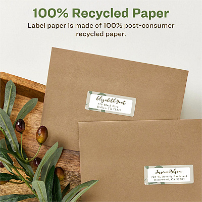 Avery Eco-Friendly Address Labels for Laser and Inkjet Printers, 1" x 2?" (AVE48160)