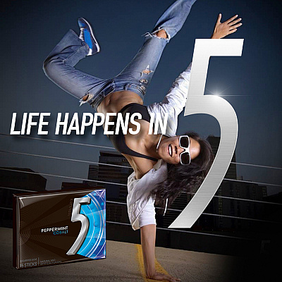5 Gum Cobalt 5 Peppermint Sugar-free Gum (MRS21265)