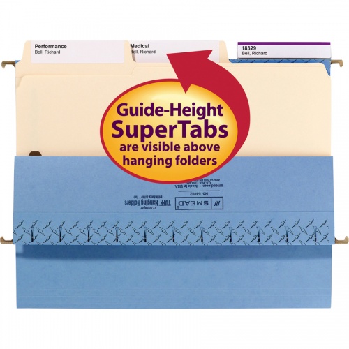 Smead SuperTab 1/3 Tab Cut Letter Recycled Fastener Folder (14535)