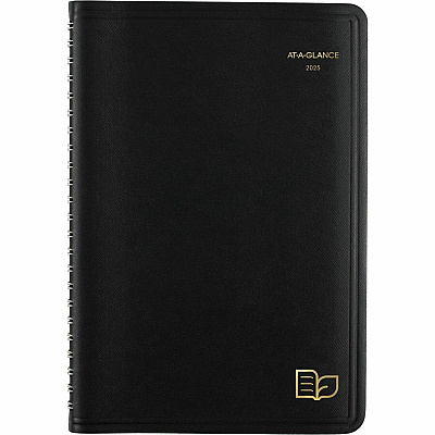 AT-A-GLANCE Recycled Weekly Block Format Appointment Book, 8.5 x 5.5, Black Cover, 12-Month (Jan to Dec): 2026 (70100G05)