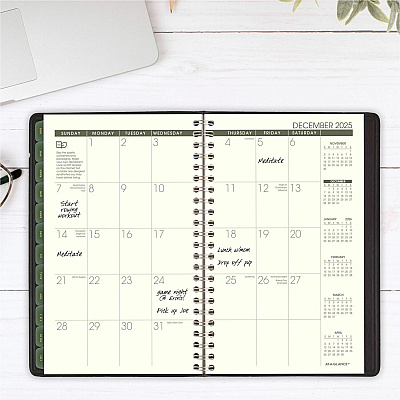 AT-A-GLANCE Recycled Weekly Block Format Appointment Book, 8.5 x 5.5, Black Cover, 12-Month (Jan to Dec): 2026 (70100G05)