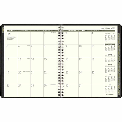 AT-A-GLANCE Recycled Monthly Planner with Perforated Memo Section, 8.75 x 7, Black Cover, 12-Month (Jan to Dec): 2026 (70120G05)