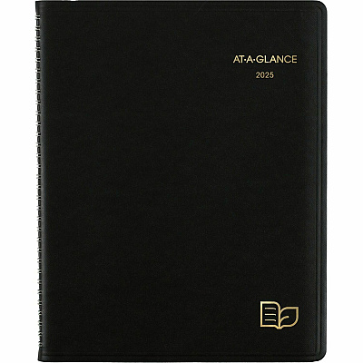 AT-A-GLANCE Recycled Weekly Vertical-Column Format Appointment Book, 11 x 8.25, Black Cover, 12-Month (Jan to Dec): 2026 (70950G05)