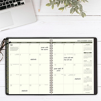 AT-A-GLANCE Recycled Weekly Vertical-Column Format Appointment Book, 11 x 8.25, Black Cover, 12-Month (Jan to Dec): 2026 (70950G05)