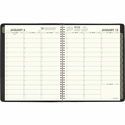 AT-A-GLANCE Recycled Weekly Vertical-Column Format Appointment Book, 11 x 8.25, Black Cover, 12-Month (Jan to Dec): 2026 (70950G05)