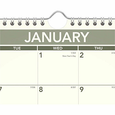 AT-A-GLANCE Recycled Wall Calendar, Unruled Blocks, 15 x 12, Sand/Green Sheets, 12-Month (Jan to Dec): 2026 (PMG7728)