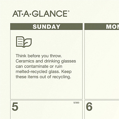 AT-A-GLANCE Recycled Monthly Desk Pad, 22 x 17, Sand/Green Sheets, Black Binding, Black Corners, 12-Month (Jan to Dec): 2026 (SK32G00)