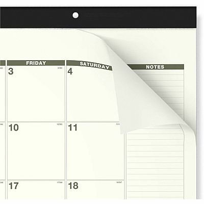 AT-A-GLANCE Recycled Monthly Desk Pad, 22 x 17, Sand/Green Sheets, Black Binding, Black Corners, 12-Month (Jan to Dec): 2026 (SK32G00)