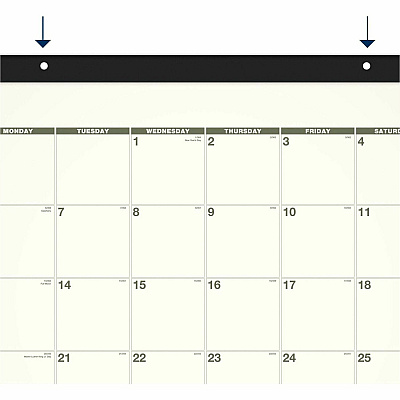 AT-A-GLANCE Recycled Monthly Desk Pad, 22 x 17, Sand/Green Sheets, Black Binding, Black Corners, 12-Month (Jan to Dec): 2026 (SK32G00)