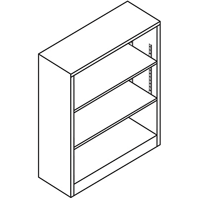 HON Brigade Steel Bookcase | 3 Shelves | 34-1/2"W | Light Gray Finish (HONS42ABCQ)