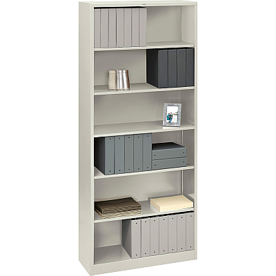 HON Brigade Steel Bookcase | 6 Shelves | 34-1/2"W | Light Gray Finish (HONS82ABCQ)