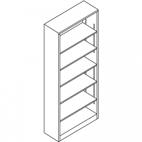 HON Brigade Steel Bookcase | 6 Shelves | 34-1/2"W | Light Gray Finish (S82ABCQ)