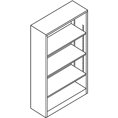 HON Brigade Steel Bookcase | 4 Shelves | 34-1/2"W | Putty Finish (HONS60ABCL)