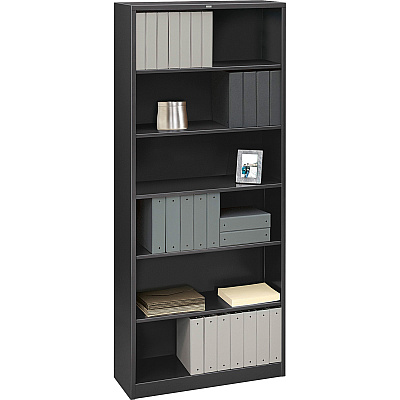 HON Brigade Steel Bookcase | 6 Shelves | 34-1/2"W | Charcoal Finish (HONS82ABCS)