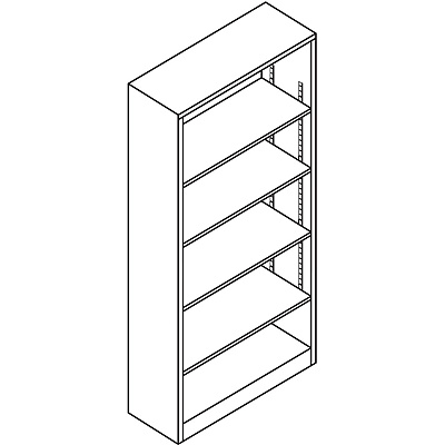 HON Brigade Steel Bookcase | 5 Shelves | 34-1/2"W | Putty Finish (HONS72ABCL)
