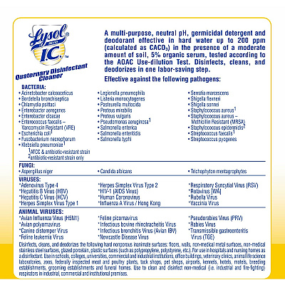 LYSOL Brand I.C. LYSOL Brand I.C. Quaternary Disinfectant Cleaner (RAC74983)