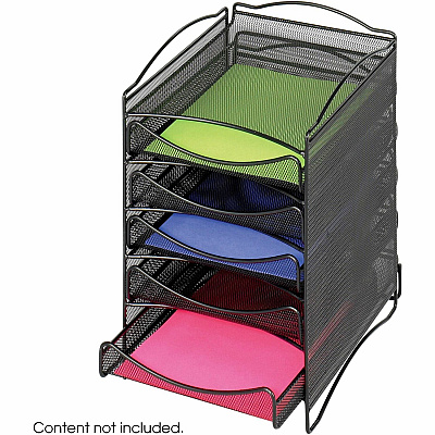 Safco 5-Compartment Mesh Desktop Organzier (SAF9432BL)