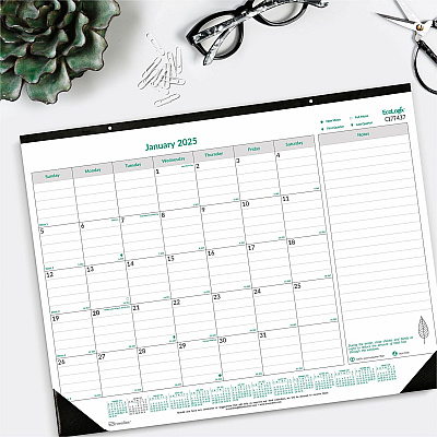 Blueline EcoLogix Monthly Desk Pad Calendar, 22" x 17" , English (C177437)