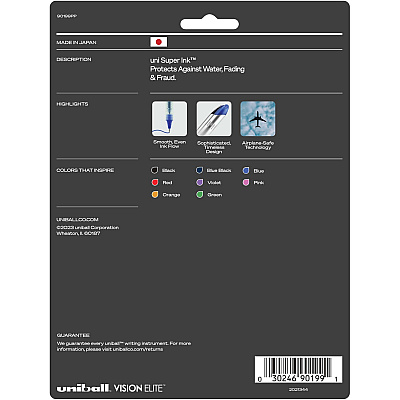 uniball Vision Elite Rollerball Pen (UBC90199PP)