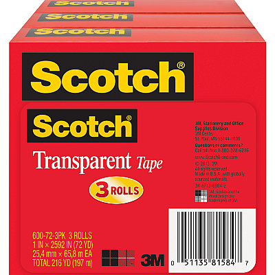 Scotch Transparent Tap (MMM600723PK)