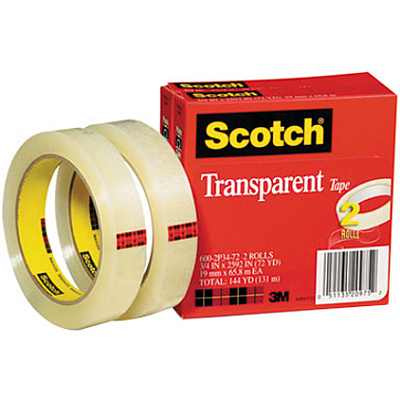 Scotch Transparent Tape - 3/4"W (MMM6002P3472)