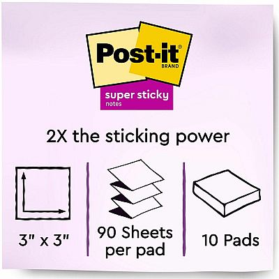 Post-it Super Sticky Dispenser Notes - Playful Primaries Color Collection (MMMR33010SSAN)