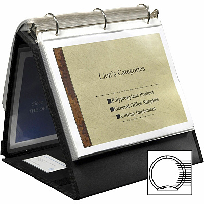 Lion Insta-Cover Round Ring Easel Binder (LIO40009BK)