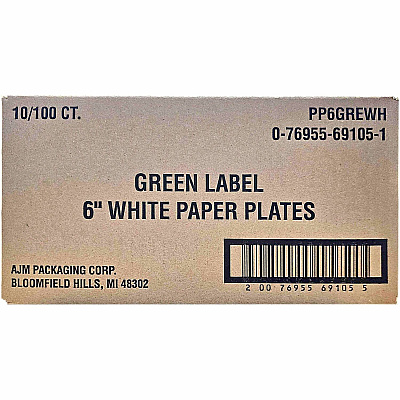 AJM Packaging Packaging Packaging AJM Packaging Packaging 6" Green Label Economy Paper Plates (AJMPP6GRE)