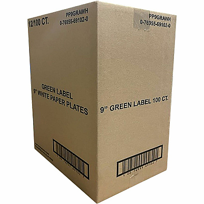 AJM Packaging Packaging Packaging AJM Packaging Packaging 9" Green Label Economy Paper Plates (AJMPP9GRA)