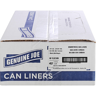 Genuine Joe Flexible Drawstring Trash Can Liners (GJO01230)