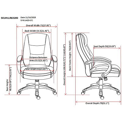 Lorell Westlake Series Executive High-Back Chair (LLR63280)