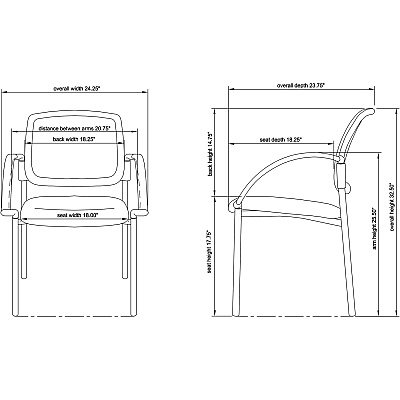 Lorell Mobile Mesh Back Guest Chair with Arms (LLR60462)