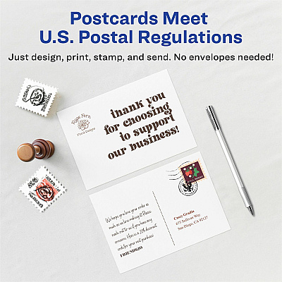 Avery(R) Printable Postcards, 4.25" x 5.5" , White, 200 Blank Postcards for Laser Printers (AVE5689)