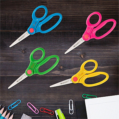 Westcott Teachers Scissors Caddy with 24 pieces 5" Kids Anit-Microbial Blunt Scissors (ACM14755)