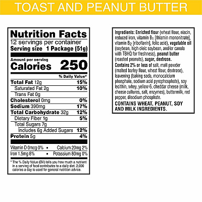 Keebler Toasty Crackers with Peanut Butter (KEB21167)