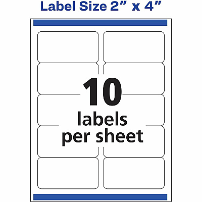 Avery Repositionable Labels, Sure Feed, 2" x 4" , 250 Labels (AVE58163)
