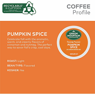 Green Mountain Coffee Roasters K-Cup Pumpkin Spice Coffee (GMT6758)