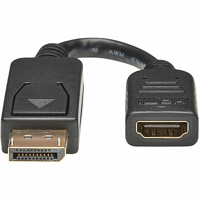 Eaton Tripp Lite Series DisplayPort to HDMI Video Adapter Video Converter (M/F), HDCP, Black, 6 in. (15 cm) (P136000)