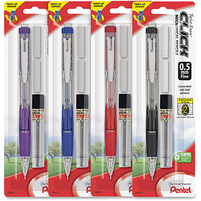 Pentel .5mm Twist Erase Click Mechanical Pencils (PENPD275TLEBP)