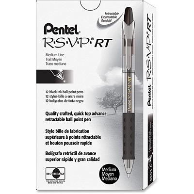 Pentel Recycled Retractable R.S.V.P. Pens (PENBK93A)