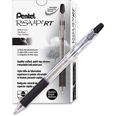 Pentel Recycled Retractable R.S.V.P. Pens (PENBK93A)