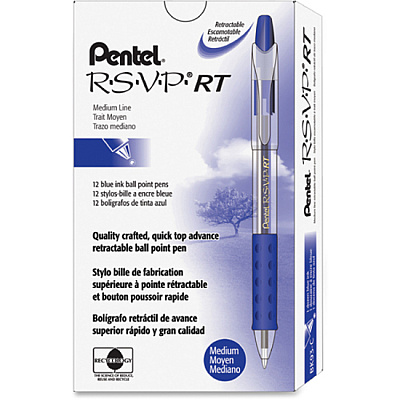 Pentel Recycled Retractable R.S.V.P. Pens (PENBK93C)