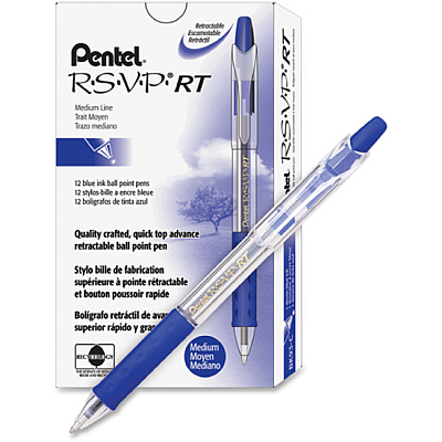 Pentel Recycled Retractable R.S.V.P. Pens (PENBK93C)